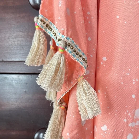 Skemo Coral Tunic with Colorful Embellishments and Tassels - Picture 5 of 8